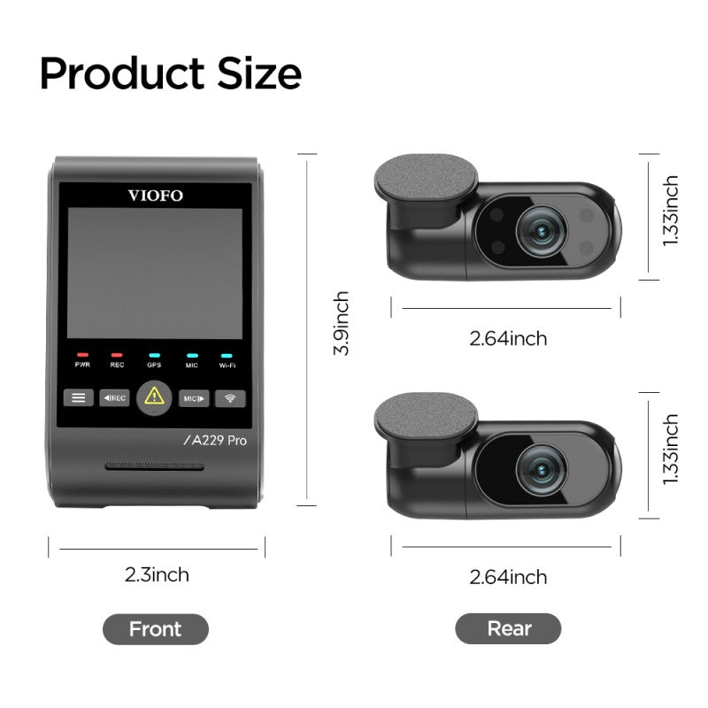 VIOFO A229 PRO 3CH DASH CAM I 4K+2K+1080P I STARVIS 2