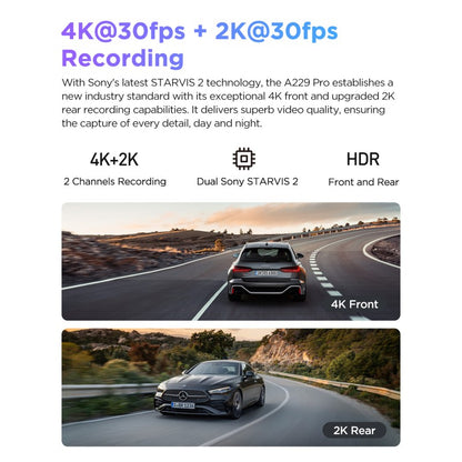 VIOFO A229 PRO 2CH DASH CAM I 4K+2K STARVIS 2