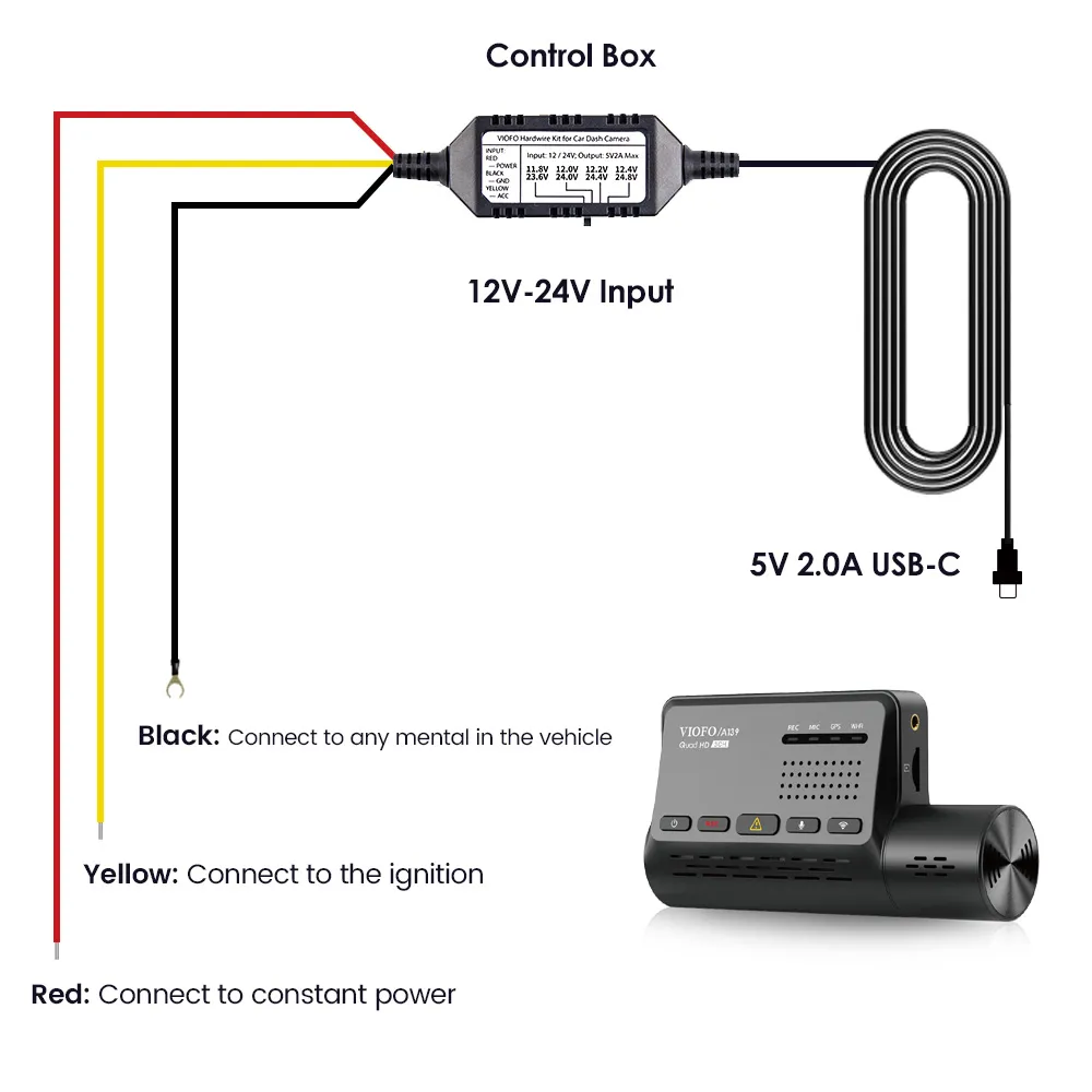 VIOFO HK3-C Type-C Hardwire Kit for A139 Series