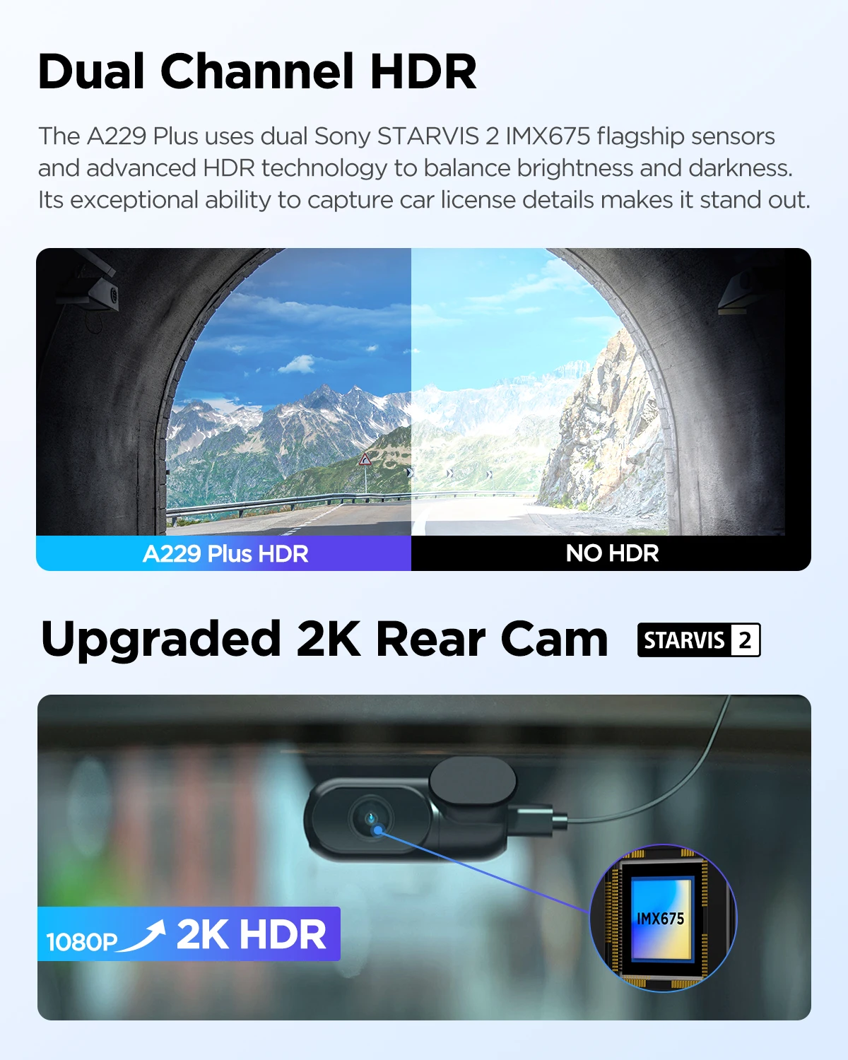 VIOFO A229 PLUS 2CH DASH CAM I 2K+2K HDR I SONY STARVIS 2