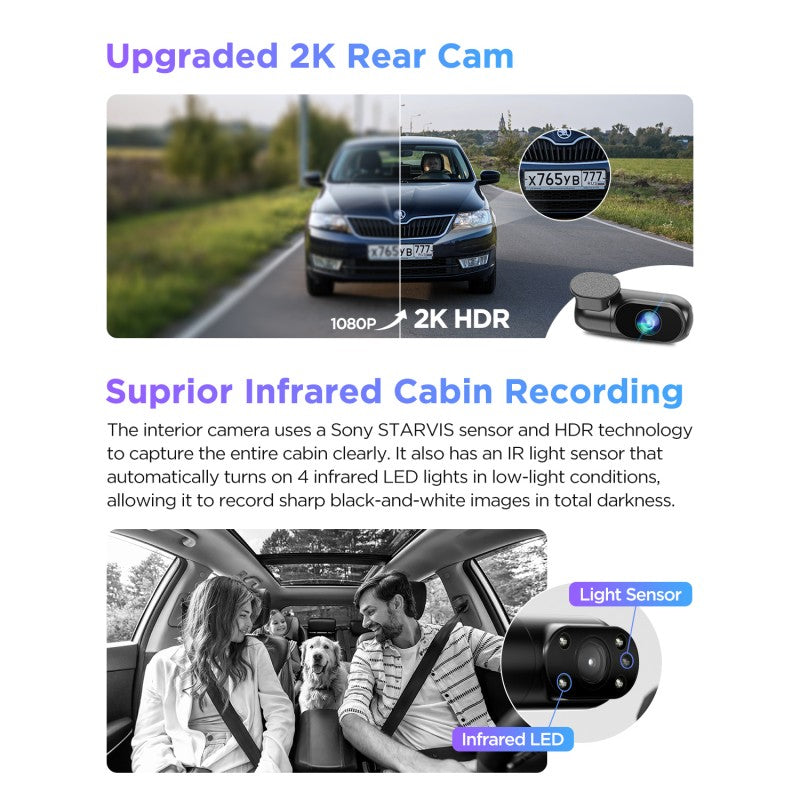 VIOFO A229 PRO 3CH DASH CAM I 4K+2K+1080P I STARVIS 2