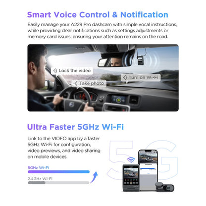 VIOFO A229 PRO 2CH DASH CAM I 4K+2K STARVIS 2