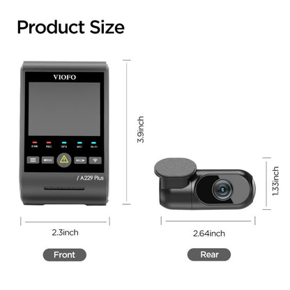 VIOFO A229 PLUS 2CH DASH CAM I 2K+2K HDR I SONY STARVIS 2