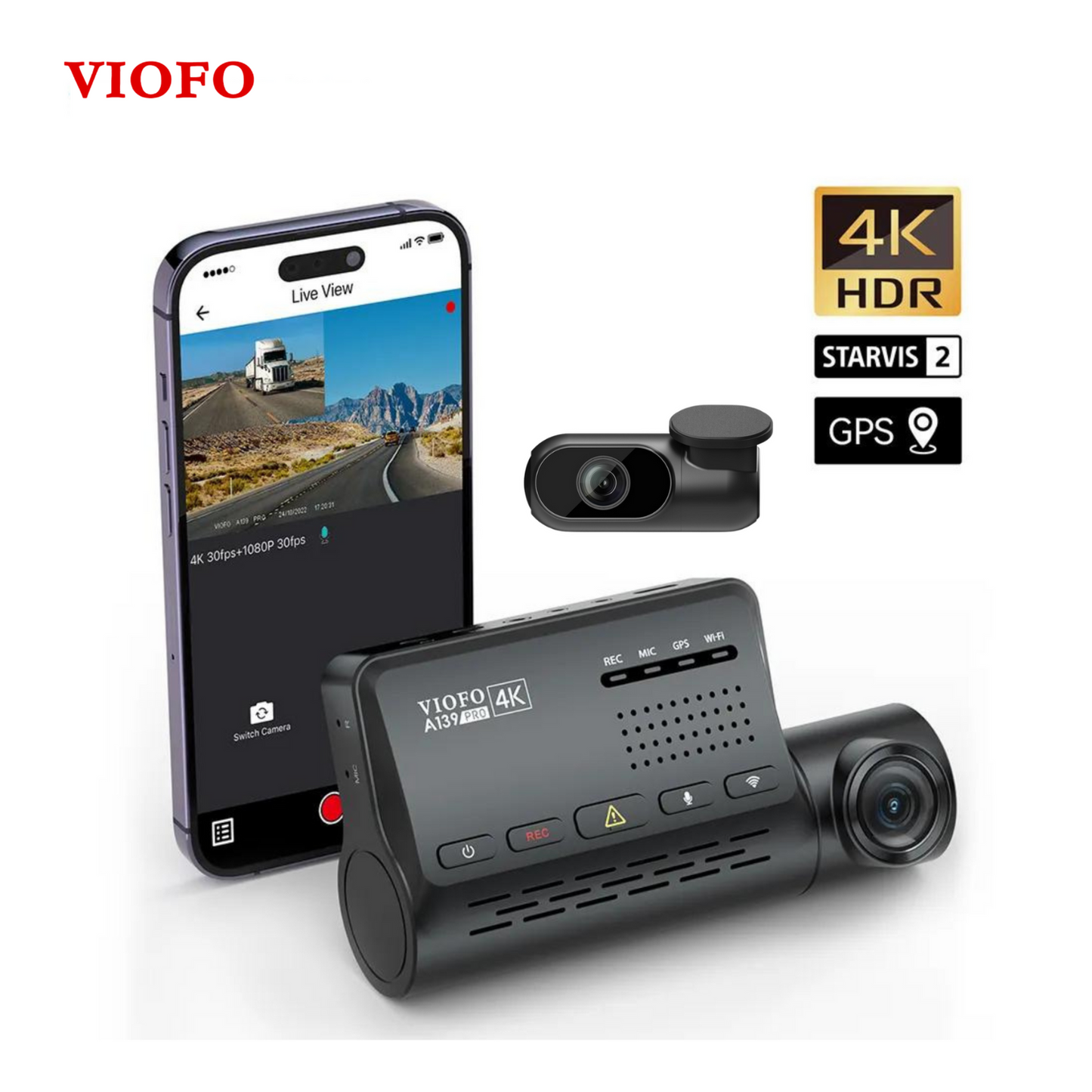 VIOFO A139 PRO 2CH DASH CAM I 4K HDR STARVIS 2