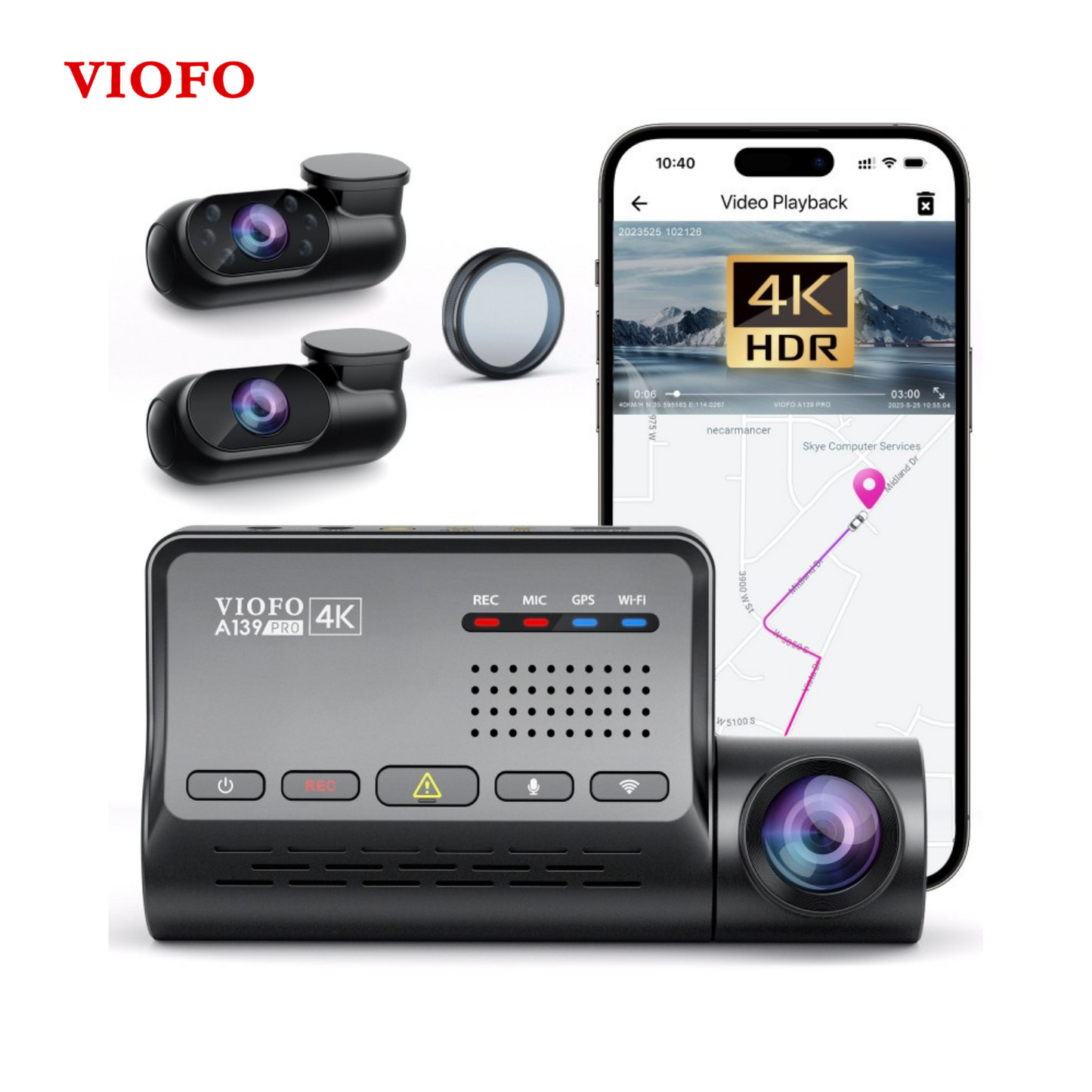 VIOFO A139 PRO 3CH DASH CAM I 4K HDR I STARVIS 2