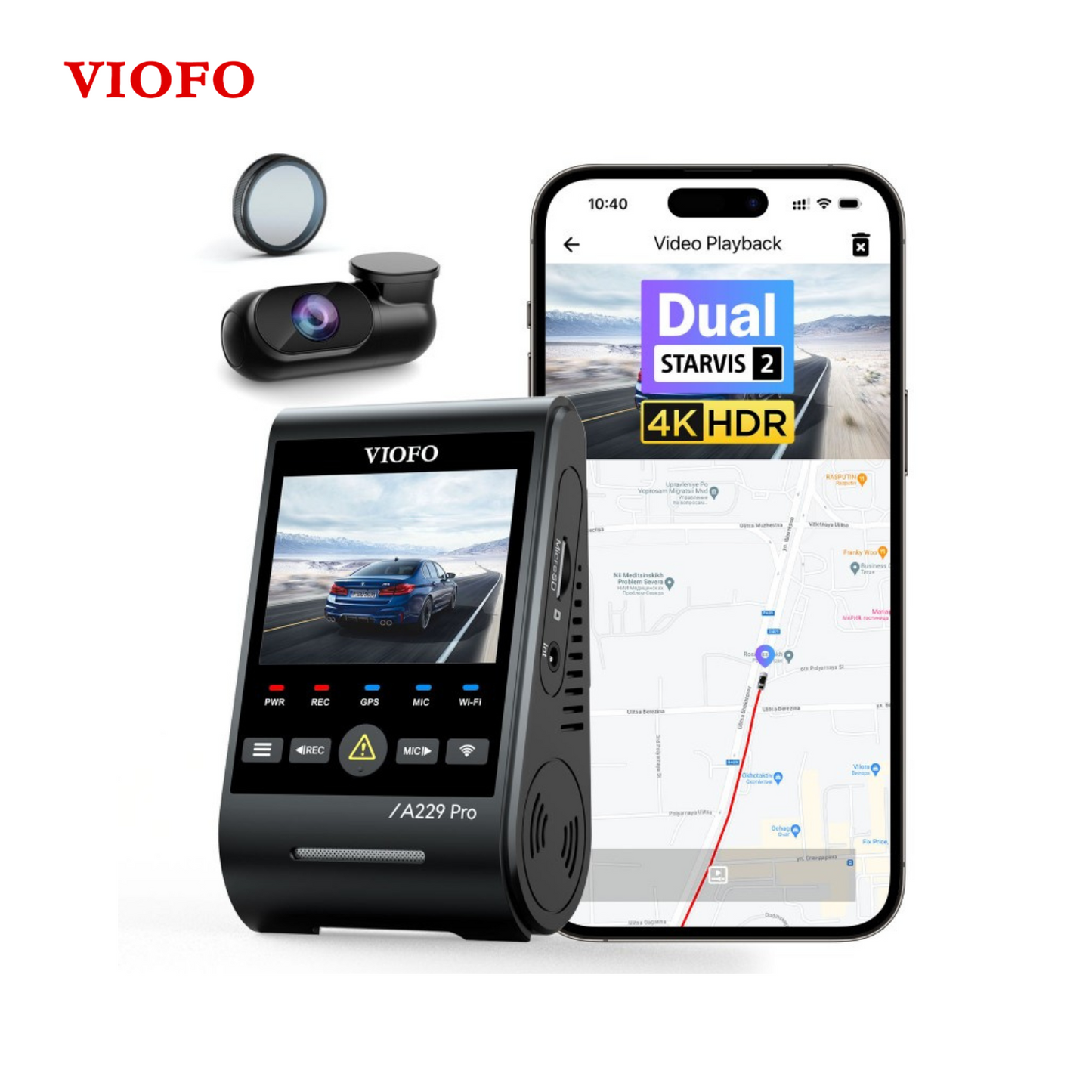 VIOFO A229 PRO 2CH DASH CAM I 4K+2K STARVIS 2