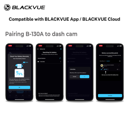 Pairing a BLACKVUE B-130A device with a dash cam using the BLACKVUE App or Cloud.