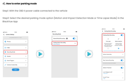 How to enter parking mode 
