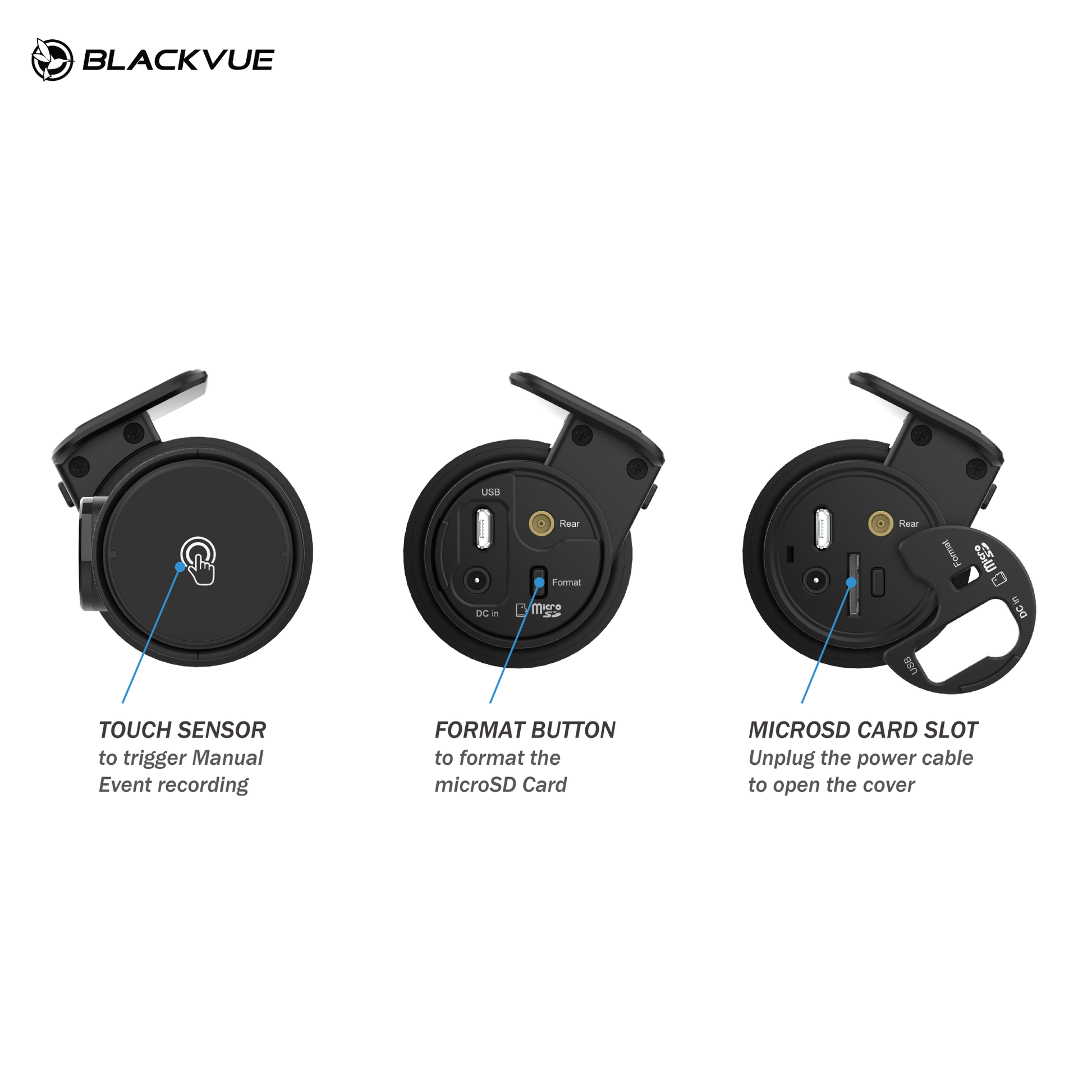 BlackVue Dr770 Format button and SD card