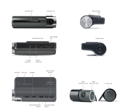 IROAD X30 DASH CAM 2CH - Built-in GPS & Cloud